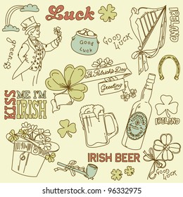 Saint Patrick's Day doodles - vintage style