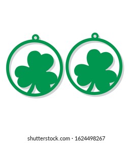 Saint Patrick's Day earring template.  Vector template for cut.