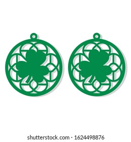 Saint Patrick's Day earring template.  Vector template for cut.