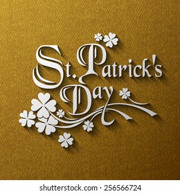 Saint Patrick's Day emblem, Typographical Background, Vector illustration Eps 10