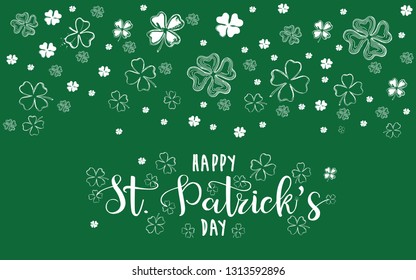 Saint Patricks Day, festive background with flying clover