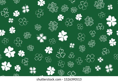 Saint Patricks Day, festive background with flying clover