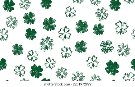 Saint Patricks Day, festive background with flying clover.