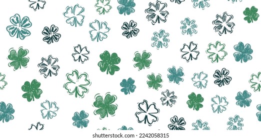 Saint Patricks Day, festive background with flying clover.