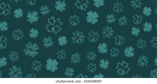 Saint Patricks Day, festive background with flying clover.