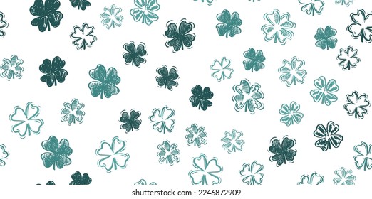 Saint Patricks Day, festive background with flying clover.