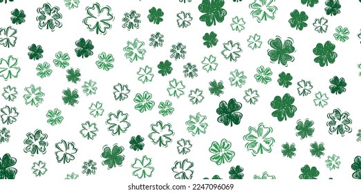 Saint Patricks Day, festive background with flying clover.