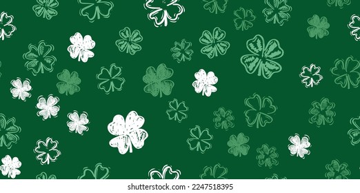Saint Patricks Day, festive background with flying clover.