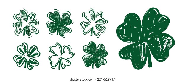 Saint Patricks Day, festive background with flying clover.