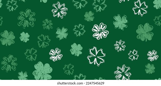 Saint Patricks Day, festive background with flying clover.