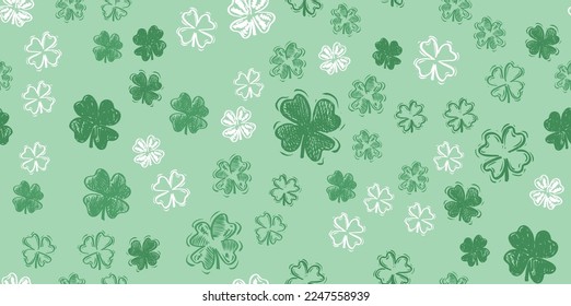 Saint Patricks Day, festive background with flying clover.