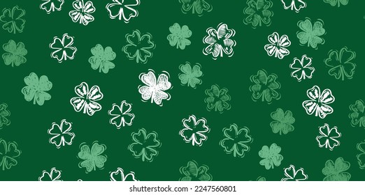 Saint Patricks Day, festive background with flying clover.