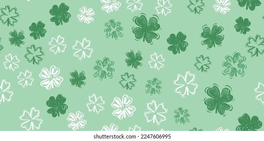Saint Patricks Day, festive background with flying clover.