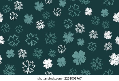 Saint Patricks Day, festive background with flying clover.