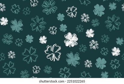 Saint Patricks Day, festive background with flying clover.