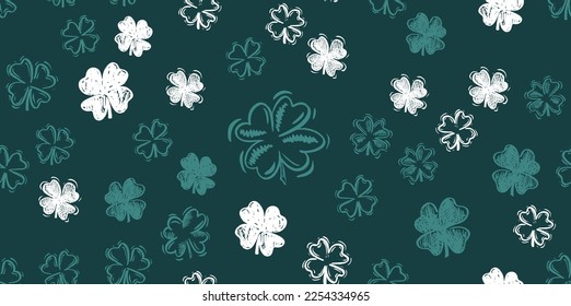 Saint Patricks Day, festive background with flying clover.