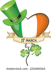 Saint Patrick's Day festive Graphics on a White Background.