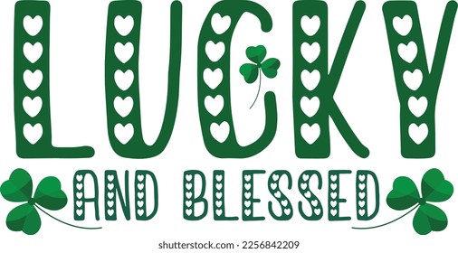 
Saint Patrick's Day festive graphics on a white background.