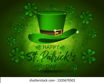 Saint Patrick's Day, flyer, brochure, holiday invitation, corporate celebration. Green ale on background. Vector illustration. - Vector 