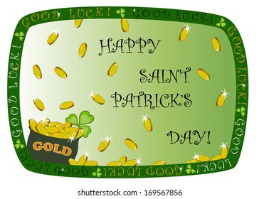 Saint Patrick's Day frame with pot of gold