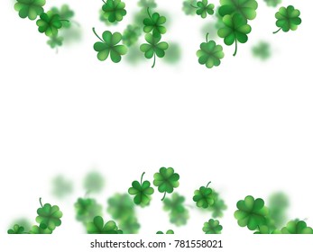 Saint Patricks day frame with scattered clover leaves or shamrocks. And also includes EPS 10 vector