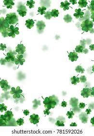 Saint Patricks day frame with scattered clover leaves or shamrocks. And also includes EPS 10 vector