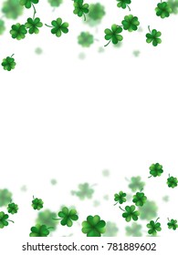 Saint Patricks day frame with scattered clover leaves or shamrocks. And also includes EPS 10 vector