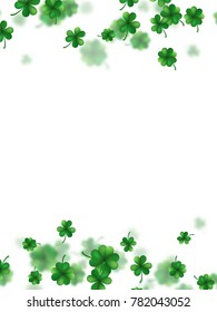 Saint Patricks day frame with scattered clover leaves or shamrocks. And also includes EPS 10 vector