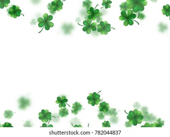 Saint Patricks day frame with scattered clover leaves or shamrocks. And also includes EPS 10 vector