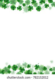 Saint Patricks day frame with scattered clover leaves or shamrocks. And also includes EPS 10 vector