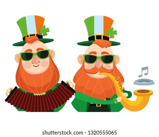 Saint patricks day funny elves cartoons