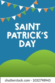 Saint Patrick's Day Garland Flags Poster