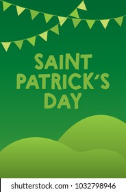 Saint Patrick's Day Garland Flags Poster Green version