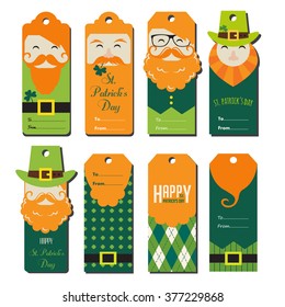 saint Patrick's day gift tags. vector illustration