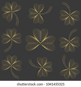 Saint Patrick's day golden seamless background. Vector illustration. Eps 10