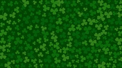 Saint Patrick's Day Green Background. Green Clover Leaves Pattern. Vector Illustration.