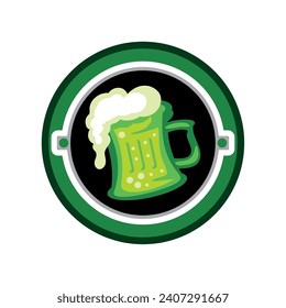 ilustración de cerveza verde día de saint patricks