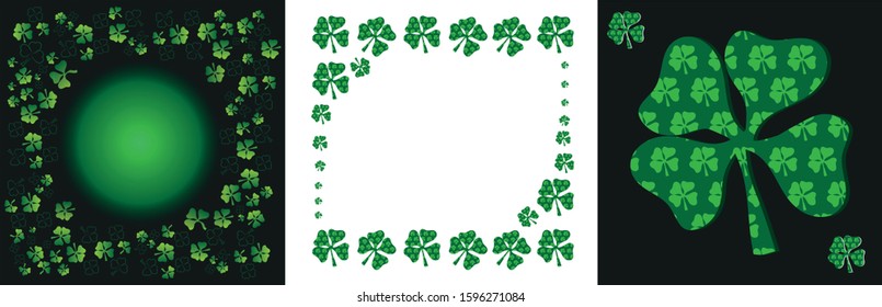 Saint Patrick's Day, green clover background design. Celebration template.