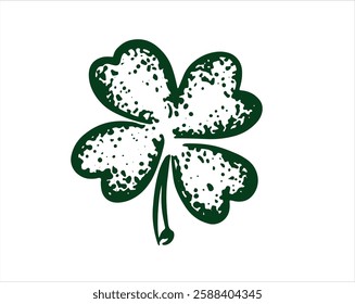 Saint Patricks Day, Green Clover set on white, hand drawn illustrations.