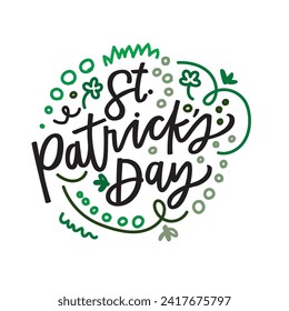 Saint Patrick's Day green doodles