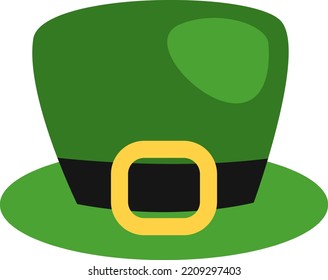 Saint Patricks Day green hat, illustration, vector on white background.