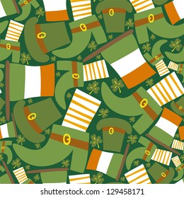 Saint Patrick's day green seamless pattern