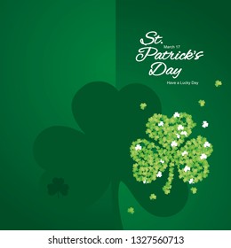 Saint Patricks Day green two fold greeting card background
