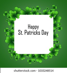 Saint Patrick's day greeting card with shamrock leaves