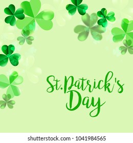 Saint Patricks Day Greeting Card Background.