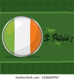 Saint patricks day greeting card with a flag of irelad - Vector
