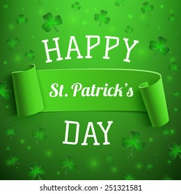 Saint Patricks Day greeting card. Background template. Vector illustration