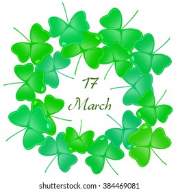 Saint Patrick's day Greeting Card with Shamrock or clover