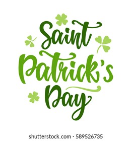 Saint Patrick's Day greeting poster. Typography banner template. Vector Illustration