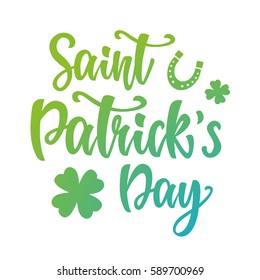 Saint Patrick's Day greeting poster. Typography banner template. Vector Illustration